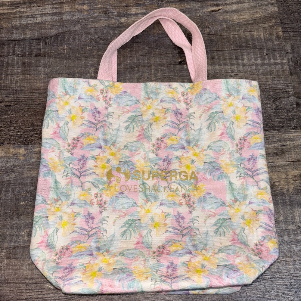 Superga x LoveShackFancy floral canvas tote bag